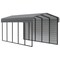 Arrow Storage Products Galvanized Steel Carport, W/ 1-Sided Enclosure, Compact Car Metal Carport Kit, 10'x24'x9', Charcoal CPHC102409ECL1 - alternate 1